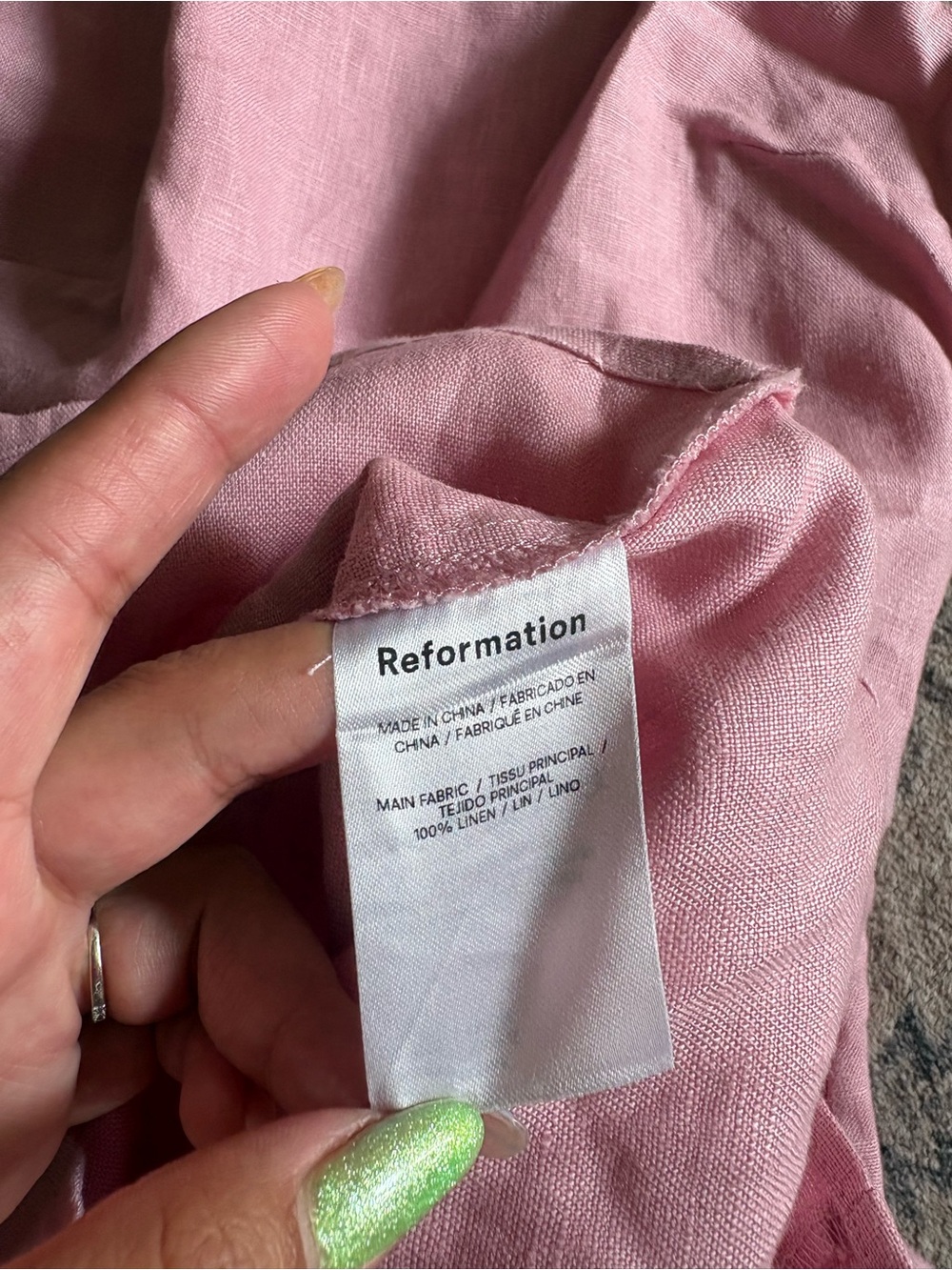 REFORMATION Kerrigan 100% Linen Light Pink Mini Dress size 4 - Picture 5 of 14